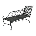 Ławka ogrodowa 2-osobowa z żeliwa powleczonego, zakrzywione czarne 122 x 58 x 87 cm