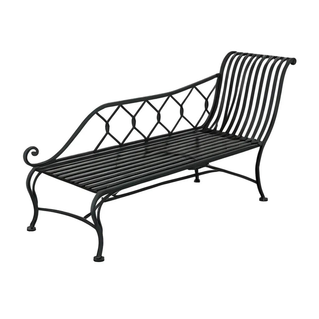 Ławka ogrodowa 2-osobowa z żeliwa powleczonego, zakrzywione czarne 122 x 58 x 87 cm