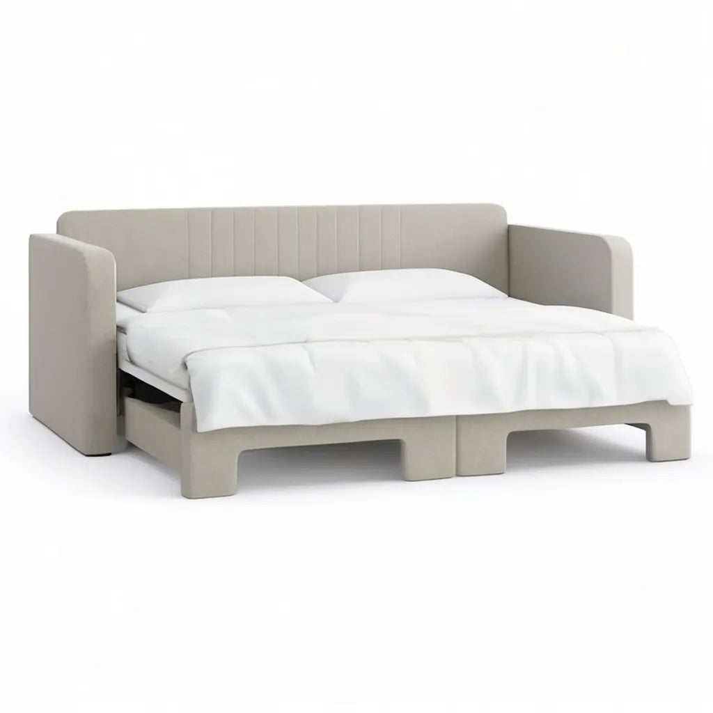 Łóżko dzienne, Sofa rozkładana Rozbudowa sofy 160 x 200 cm poliester prostokątny beżowy