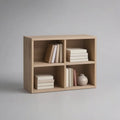 Kredens, Salon z deską boczną 120 x 35 x 80 cm w MDF z efektem lekkiego dębu z 4 otwartymi przegródkami