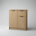 Kredens, Salon z deską boczną 120 x 40 x 90 cm w MDF z efektem lekkiego dębu z 2 drzwiami i 2 szufladami