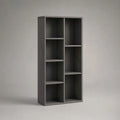 Regał, Czarnoszara drewniana biblioteczka 80 x 30 x 180 cm z otwartymi półkami