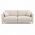 Sofa 2 liniowe siedzenia w beżowym poliestrze z litymi nogami z drewna 190 x 85 x 82 cm