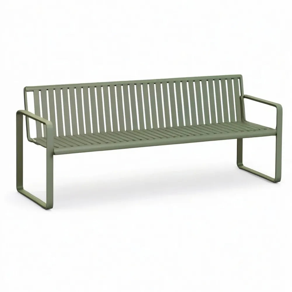 Ławka ogrodowa, Aluminiowa ławka ogrodowa z oparciem z oparciem 180 x 60 x 80 cm