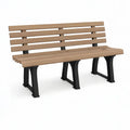 Ławka ogrodowa 150 x 60 x 80 cm w HDPE i brązowym i czarnym odlewie