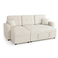 Sofa, Wyjąć 3 miejsca w kolorze prostokątnym w kremie poliestrowym 230 x 90 x 88 cm