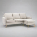 Sofa, Kanapa narożna 260 x 160 x 85 cm w beżowej tkaninie z prawym półwyspem