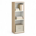 Regał, Zamknąć biblioteczkę z 3 półkami w drewnie melaminowym, biały i biały 30 x 30 x 120 cm