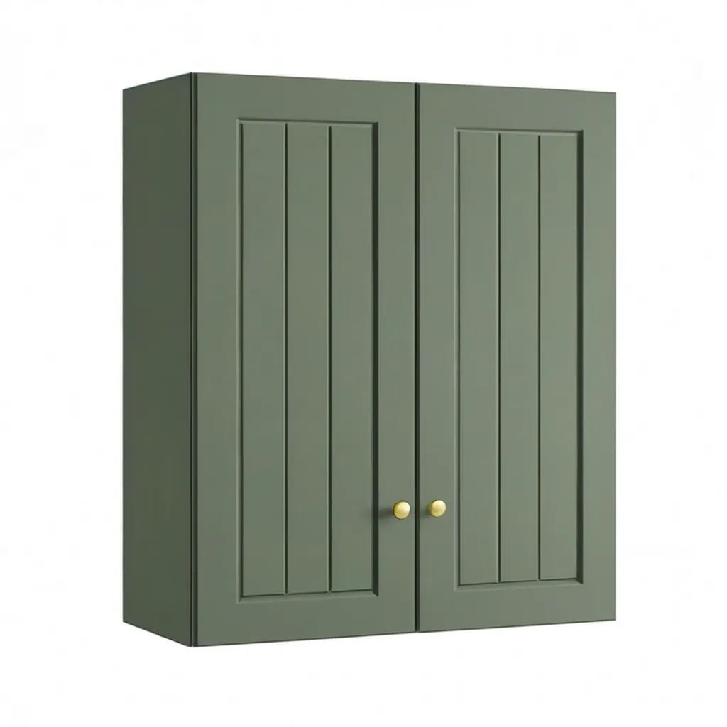 Kredens, Szafka montowana ścienna z 2 drzwiami w kolorze oliwnym MDF 80 x 30 x 70 cm