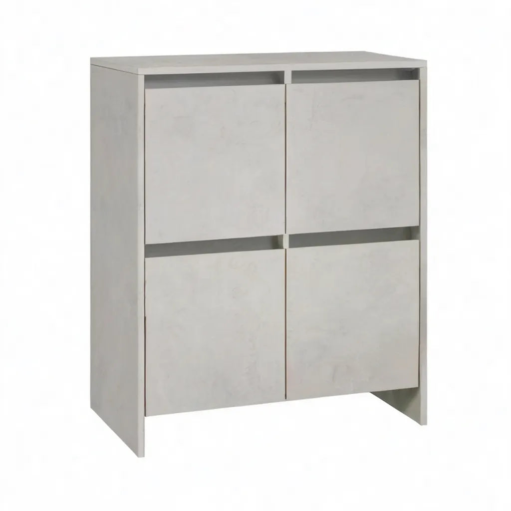 Kredens, 4 prostokątne boczne z melaminowym płytem melaminowym cement efekt szary 80 x 35 x 100 cm