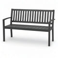 Ławka ogrodowa 150 x 60 x 85 cm czarny z aluminium z oparciem i podłokietnikami