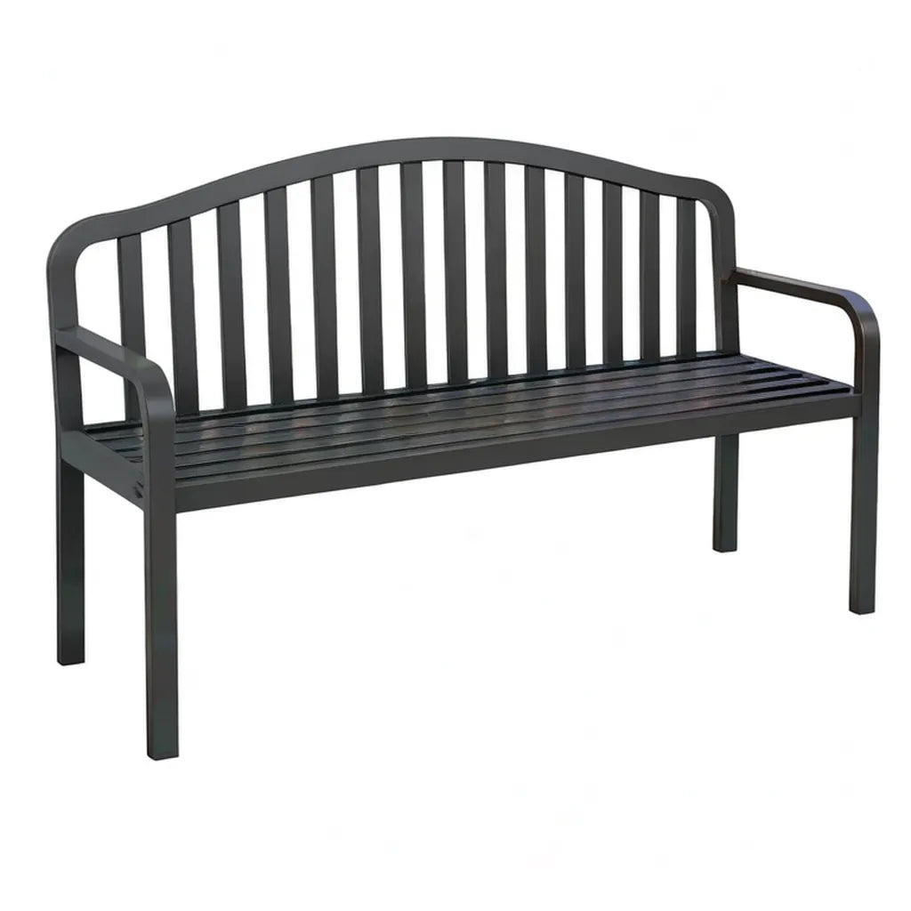 Ławka ogrodowa, 2 ławka ogrodowa z łukiem w tylnej blacie 122 x 56 x 87 cm