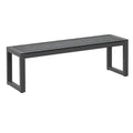Ławka ogrodowa bez pleców w czarnym aluminium 150 x 40 x 45 cm