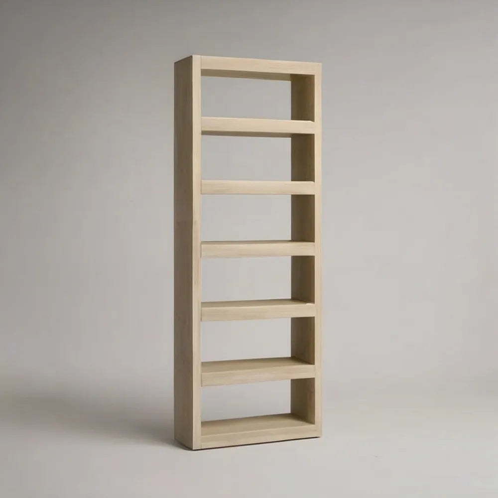 Regał stojący, Półka mielona 60 x 30 x 180 cm w MDF z efektem lekkiego dębu z 6 otwartymi półkami